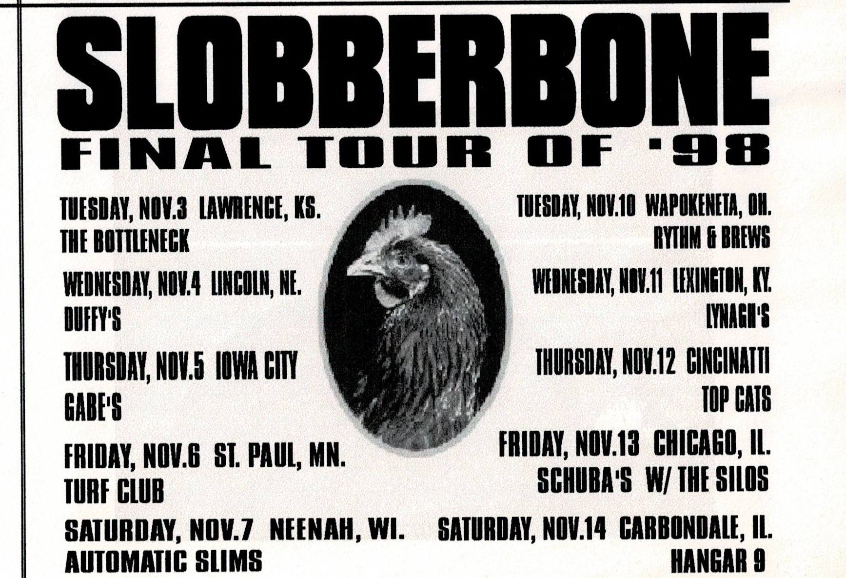Slobberbone Final tour of '98 flyer